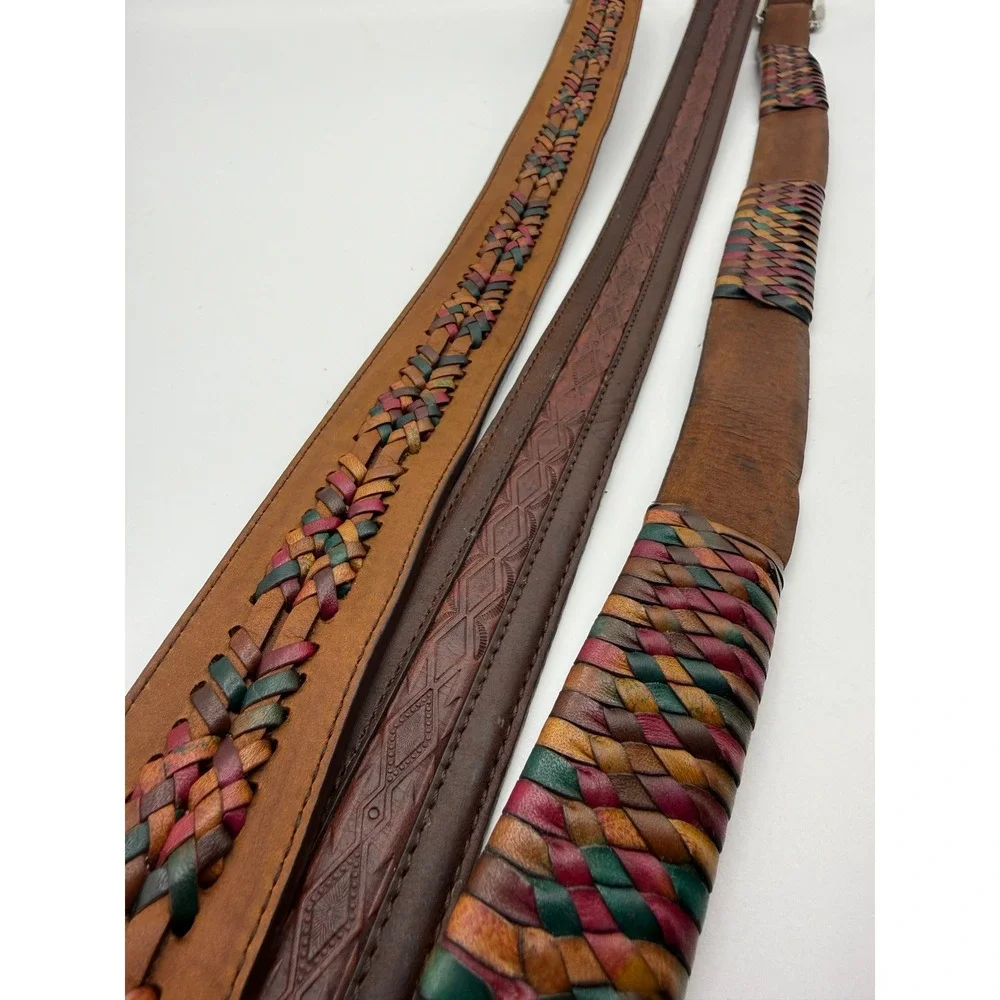 Mens Leather Belt Lot‎ 7pc Jos A Bank Territory Ahead Trafalgar Brown Woven 40